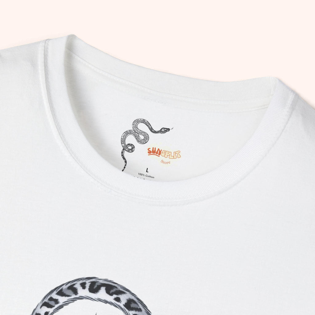 Chic Leopard Unisex Softstyle T-Shirt with 'RATE' Graphic, Casual Wear, Gift Idea, Everyday Comfort, Trendy Style, Summer Essential