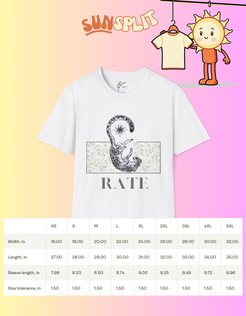 Chic Leopard Unisex Softstyle T-Shirt with 'RATE' Graphic, Casual Wear, Gift Idea, Everyday Comfort, Trendy Style, Summer Essential
