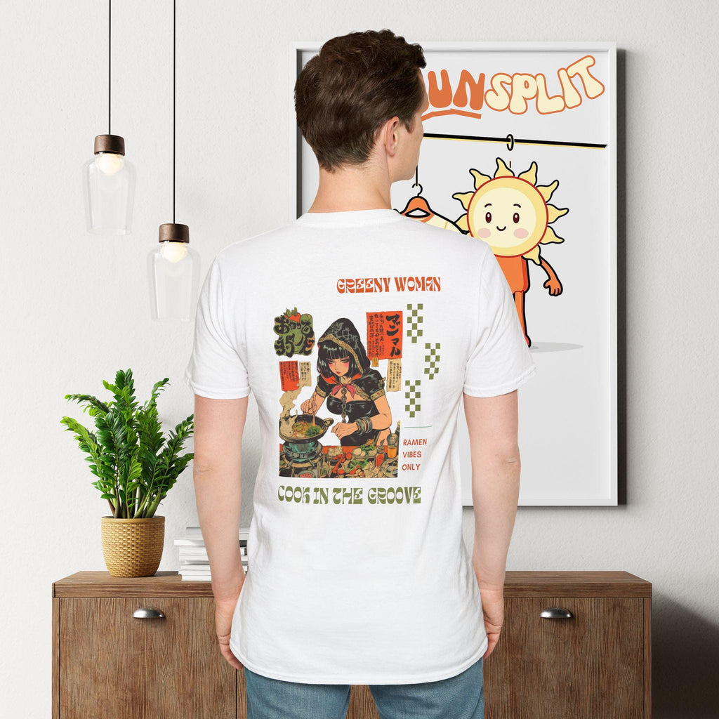 Retro Graphic Japanese Style T-Shirt with Ramen Design, Unisex Softstyle Tee, Anime Fans, or Casual Wear,