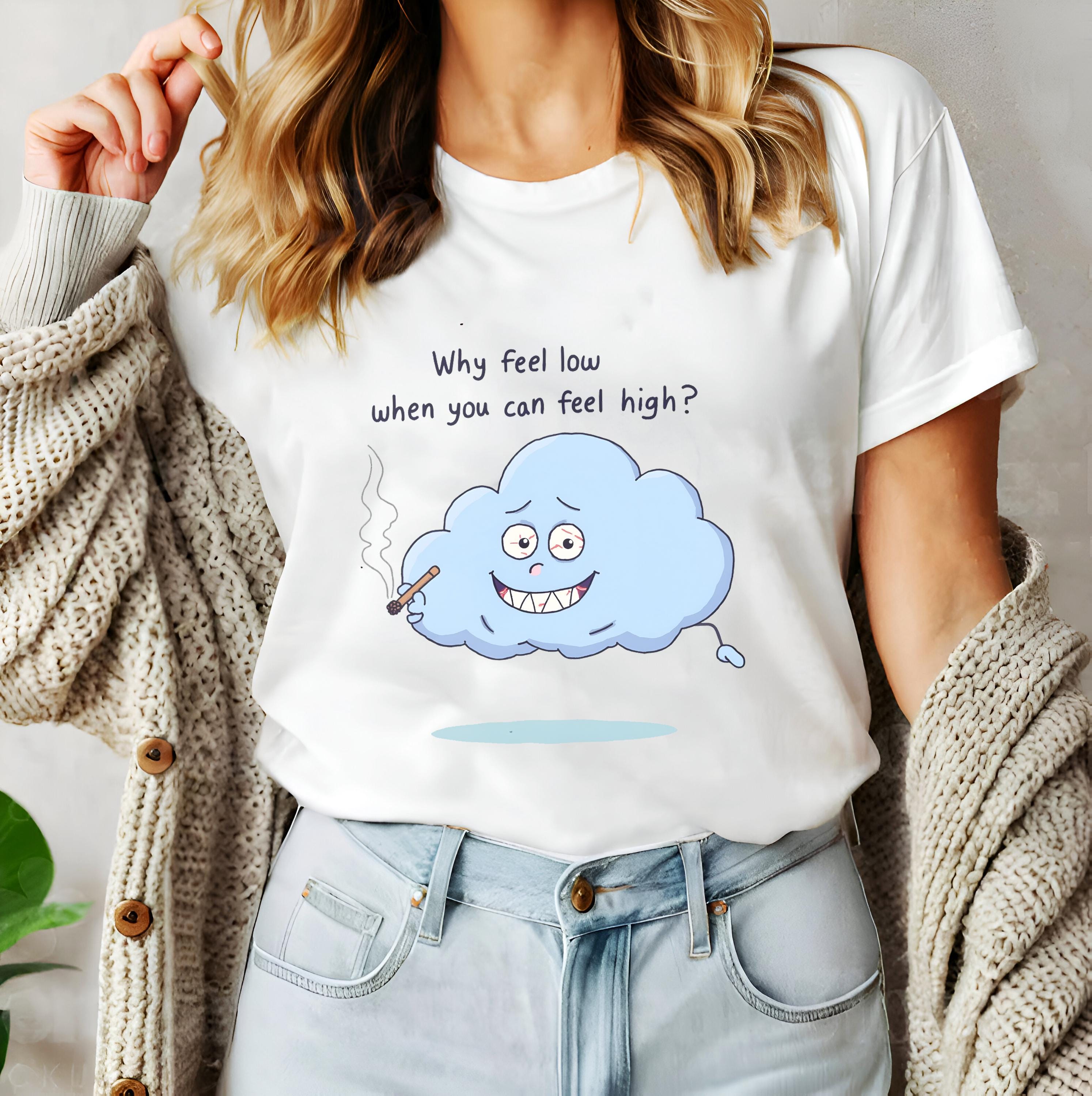 Comfort Colors, "High Cloud" Shirt, Unisex Casual Wear, Funny Gift for Friends, Laid-back Style, Funny Shirt, 420 Stoner Shirt