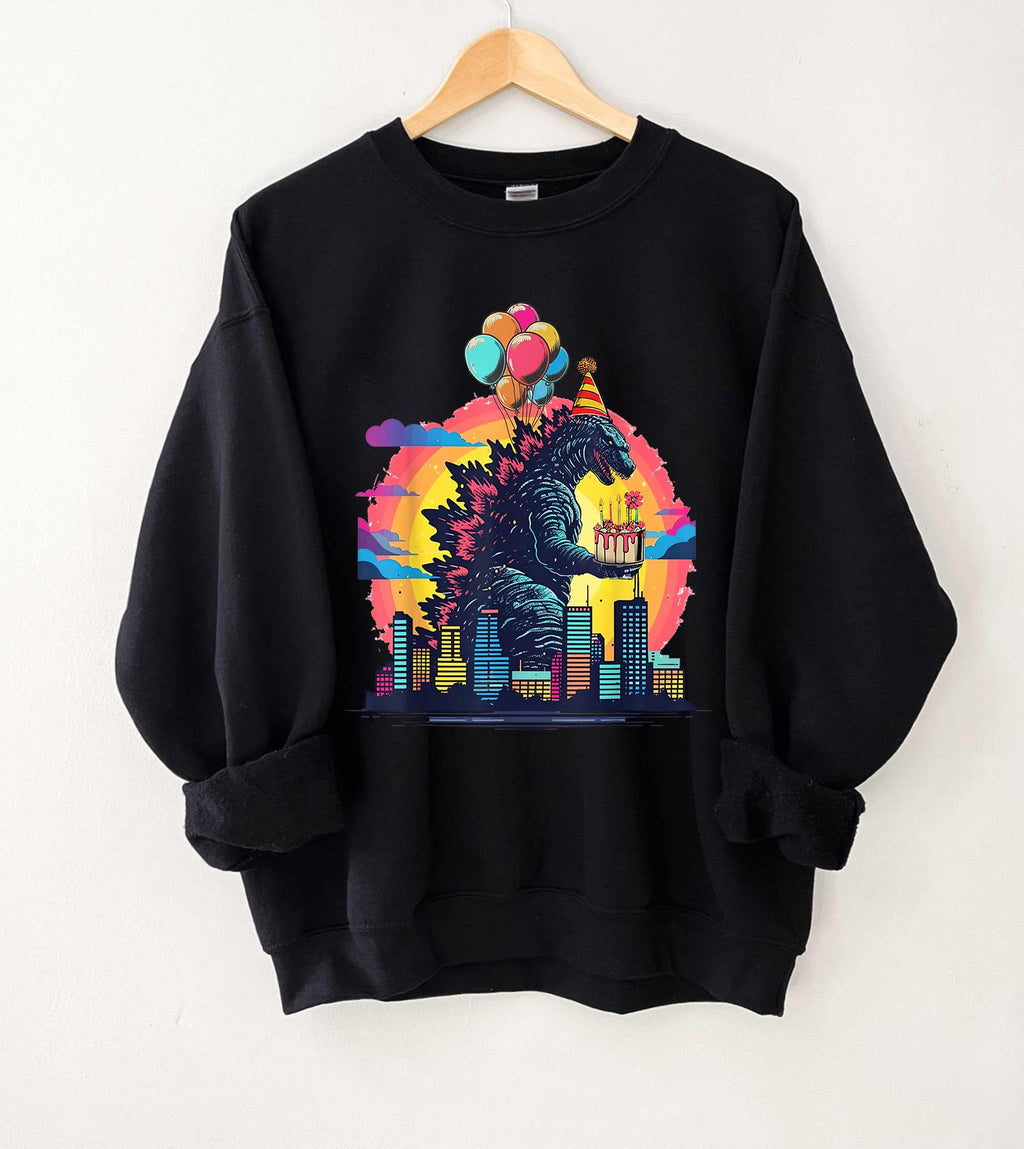 Retro Godzilla Birthday T-Shirt, Kaiju Monster Tee, Japanese Art Graphic Shirt, Funny Party Design, Gift Idea, Unisex Anniversary Shirt