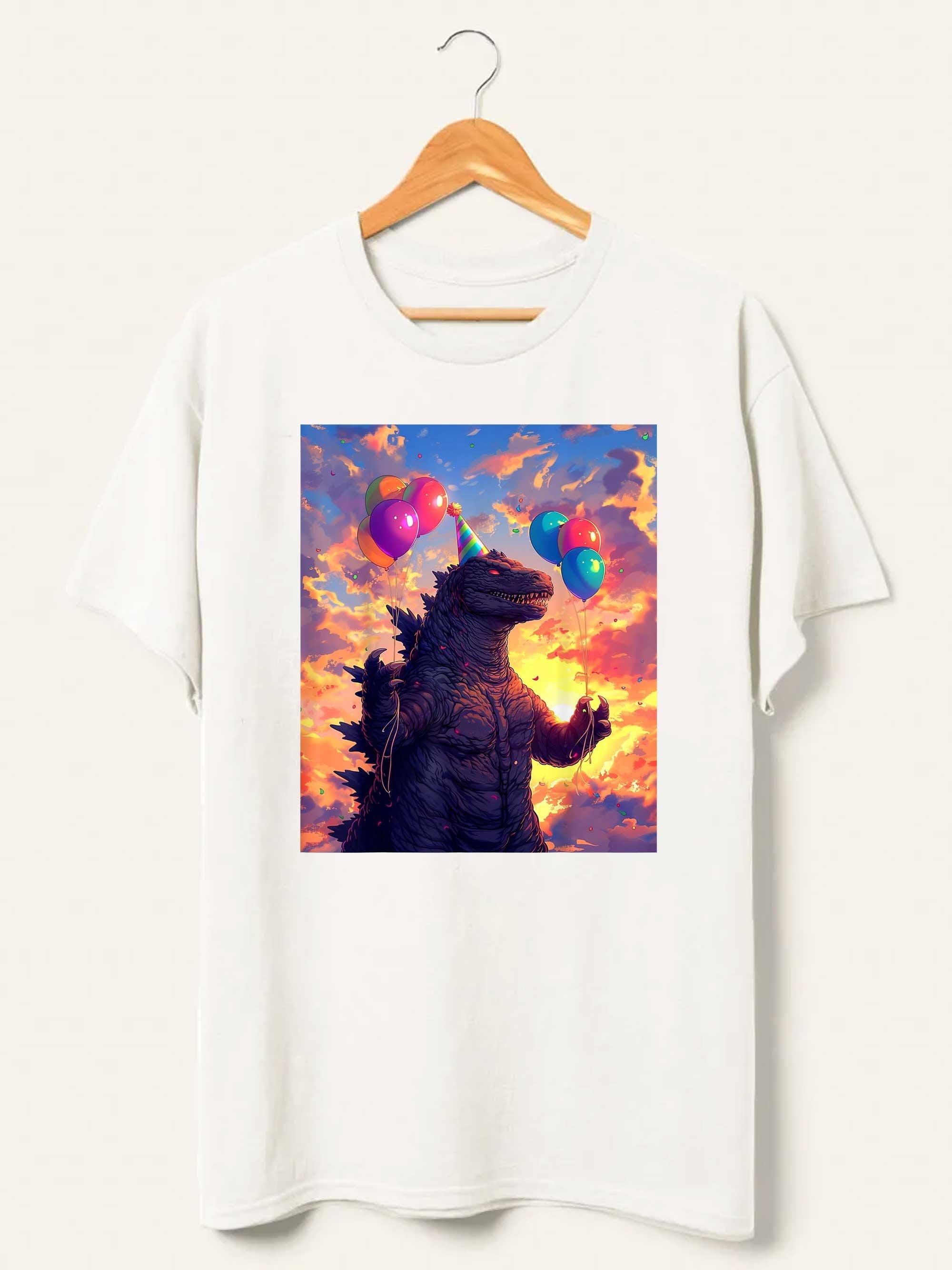 Retro Godzilla It's My Birthday T-Shirt, Kaiju Monster Tee, Japanese Art Graphic Shirt, Funny Party, Gift Idea, Unisex Anniversary Shirt