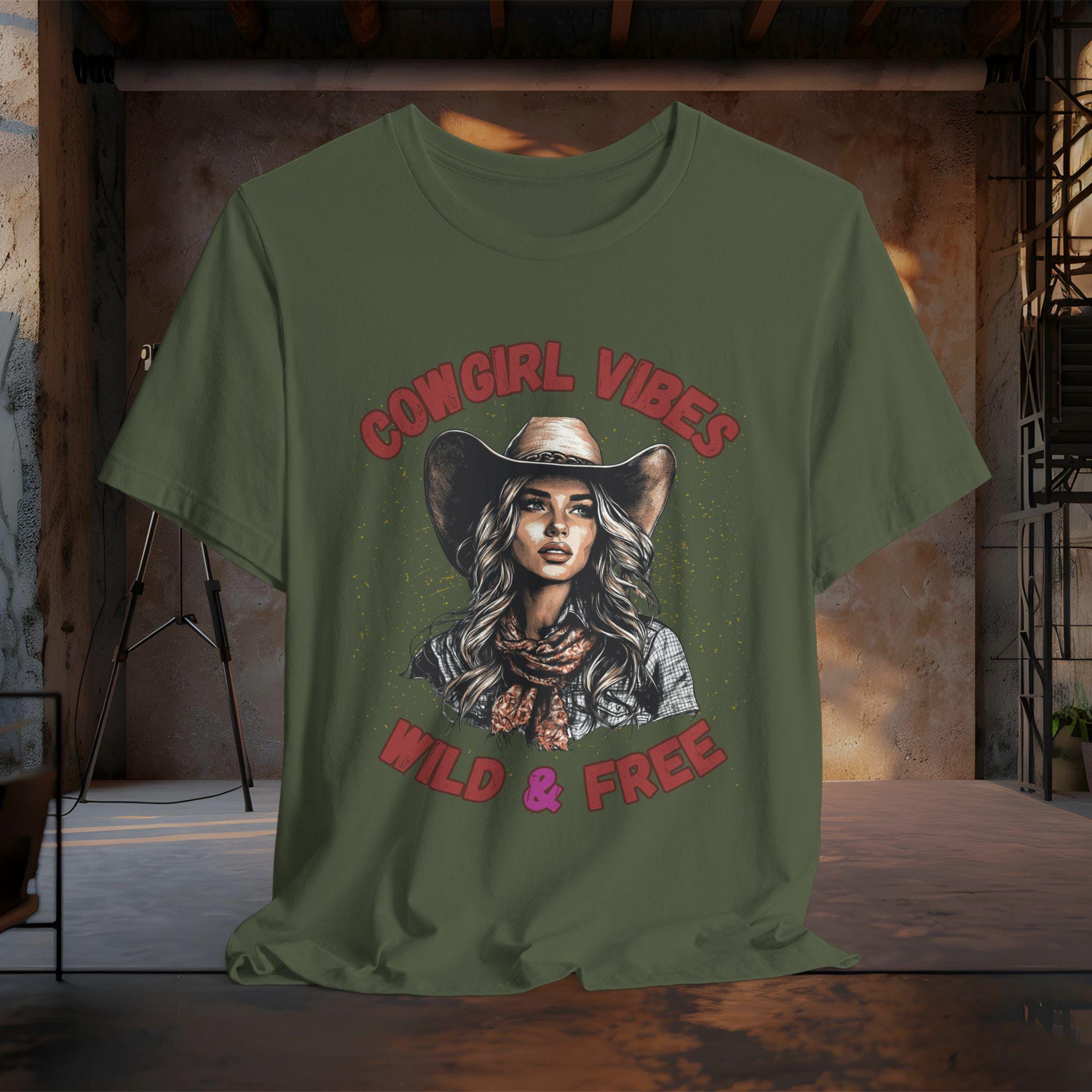Cowgirl T-shirt|  Wild & Free Tee| Rodeo Vibes shirt, Western Style| Country Concert Tee, Western Apparel, Cowgirl gift, Comfort Colors