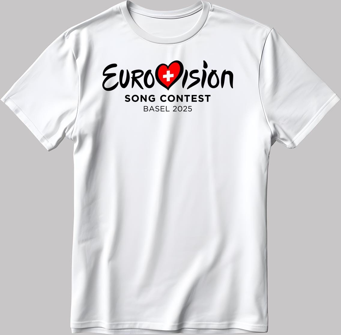 Basel 25 Eurovision Song Contest BASEL 2025 White-Black Men / Women T Shirt C063