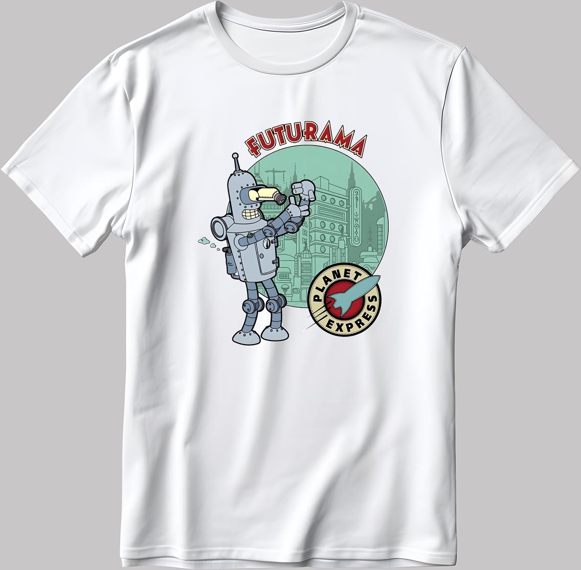 Futurama Parody, Planet express Short Sleeve White-Black Men's / Women's T Shirt P311