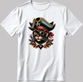 Pirate Cat Short Sleeve White-Black Men's / Women's T Shirt P313
