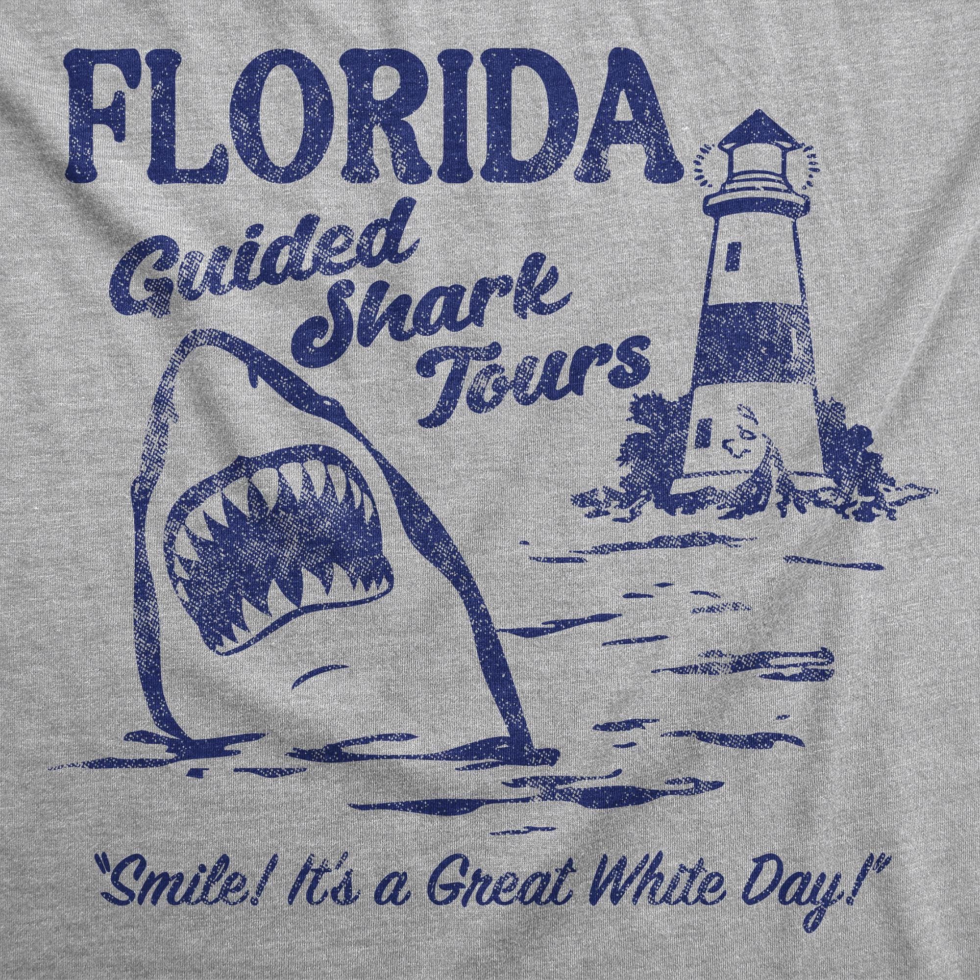 Florida Guided Shark Tours Shirt, Shark Tshirts, Great White Shark, Great White Day, Funny Mens T Shirt, Ocean Lovers, Cool Shirts for Guys