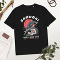 100% Cotton Samurai Roll & Cut T-Shirt - Funny Sushi Katana Graphic Tee - Japanese Food Lover Shirt - Unique Anime Streetwear, Meme Tshirt