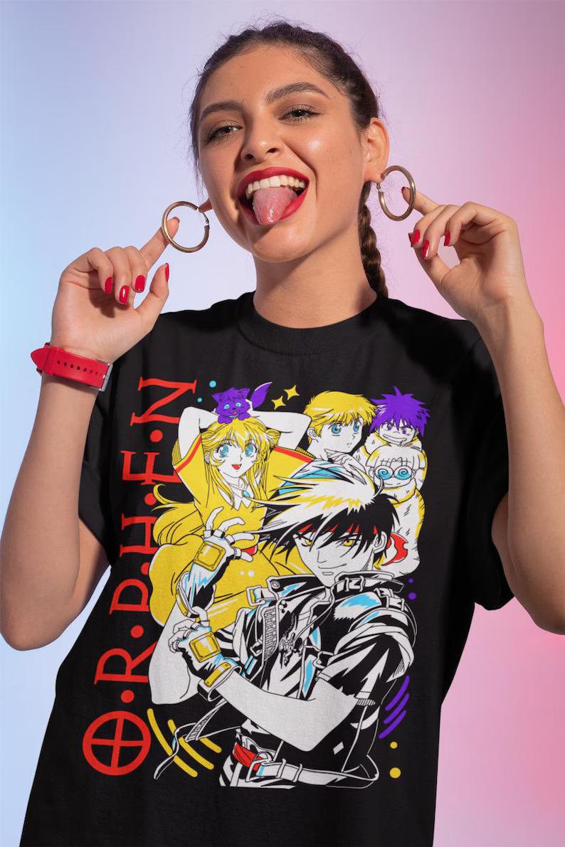 Orphen T-shirt Majic Markon Hen Japan manga 80s 90s vintage Gift Shirt Aesthetic Vintage Orphan Horror Movie Anime Lovers Shirt