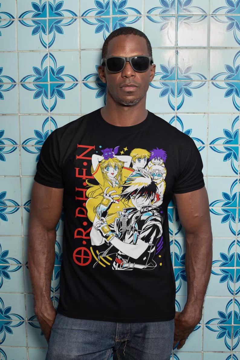 Orphen T-shirt Majic Markon Hen Japan manga 80s 90s vintage Gift Shirt Aesthetic Vintage Orphan Horror Movie Anime Lovers Shirt