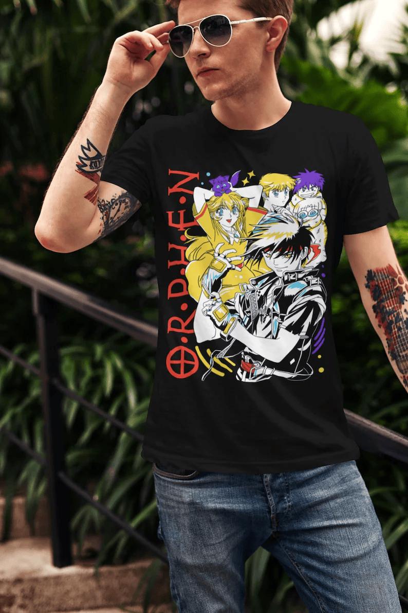 Orphen T-shirt Majic Markon Hen Japan manga 80s 90s vintage Gift Shirt Aesthetic Vintage Orphan Horror Movie Anime Lovers Shirt