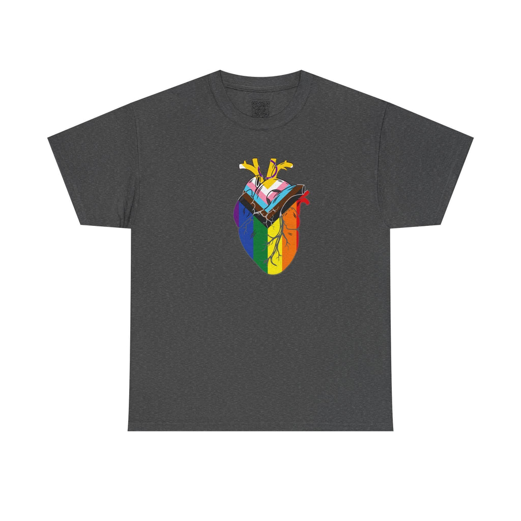 Customizable Pride Heart Tee, LGBTQ+ Shirt, Anatomical Heart, Medical Community Gift, Unisex Graphic Tee