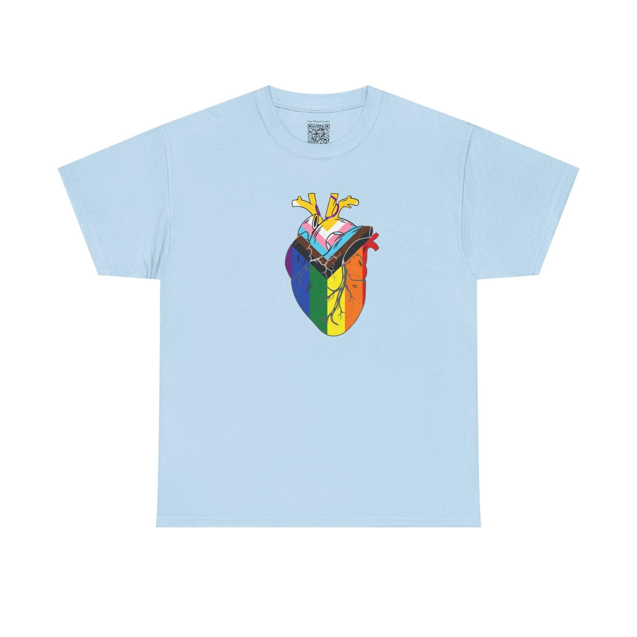Customizable Pride Heart Tee, LGBTQ+ Shirt, Anatomical Heart, Medical Community Gift, Unisex Graphic Tee