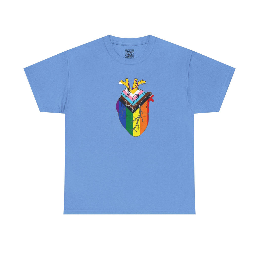 Customizable Pride Heart Tee, LGBTQ+ Shirt, Anatomical Heart, Medical Community Gift, Unisex Graphic Tee