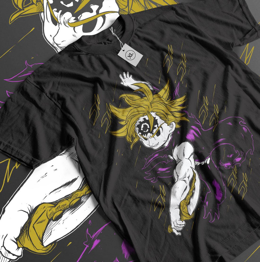 Unisex Meliodas T-Shirt, The Seven Deadly Sins T Shirt, Nanatsu no Taizai, Anime Shirt, Anime T-Shirt Retro Gaming Tees for Gamers, Unisex