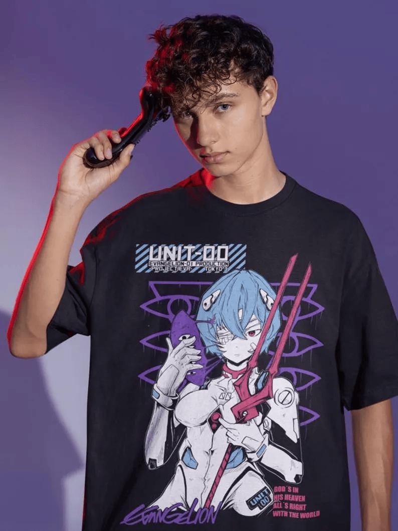 Unit-00 Unisex T-shirt,  Anime Vintage Special Anime Manga Shirt, Anime Shirt,Manga Shirt, Japan
