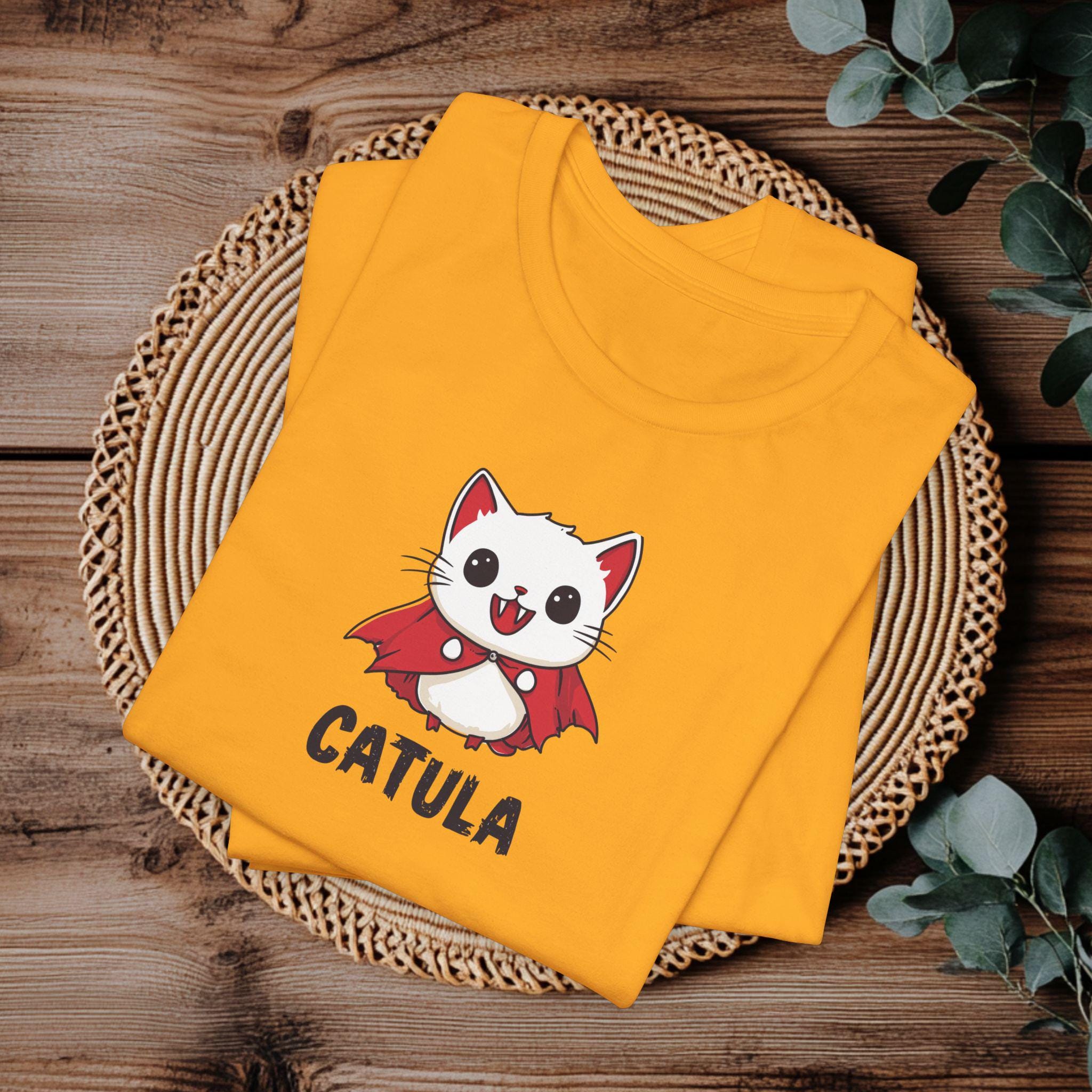 Cute Cat Vampire T-Shirt | Catula Vampire Cat Shirt | Funny Cute Catula Halloween Tee | Premium Soft Bella Canvas XS to 5XL