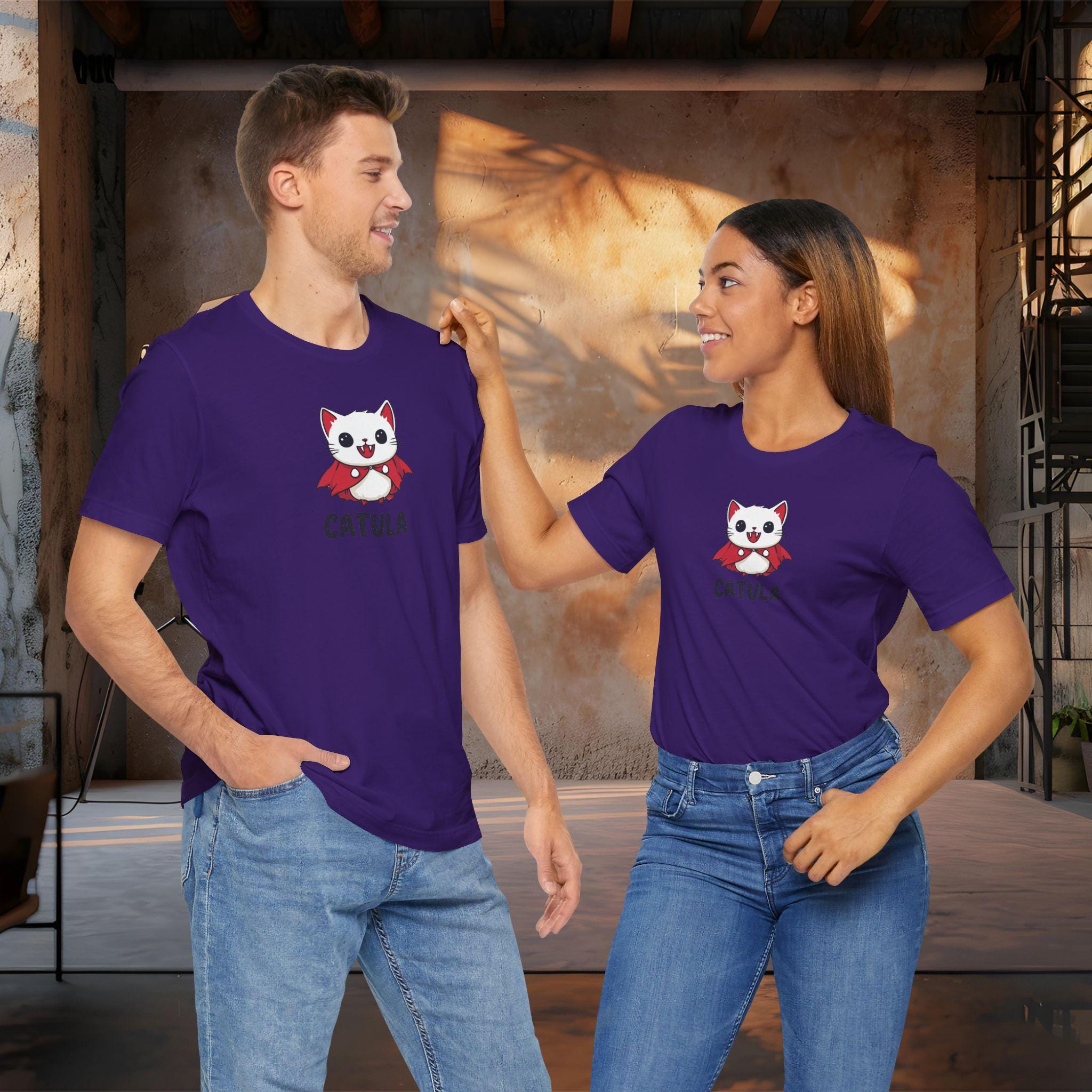 Cute Cat Vampire T-Shirt | Catula Vampire Cat Shirt | Funny Cute Catula Halloween Tee | Premium Soft Bella Canvas XS to 5XL