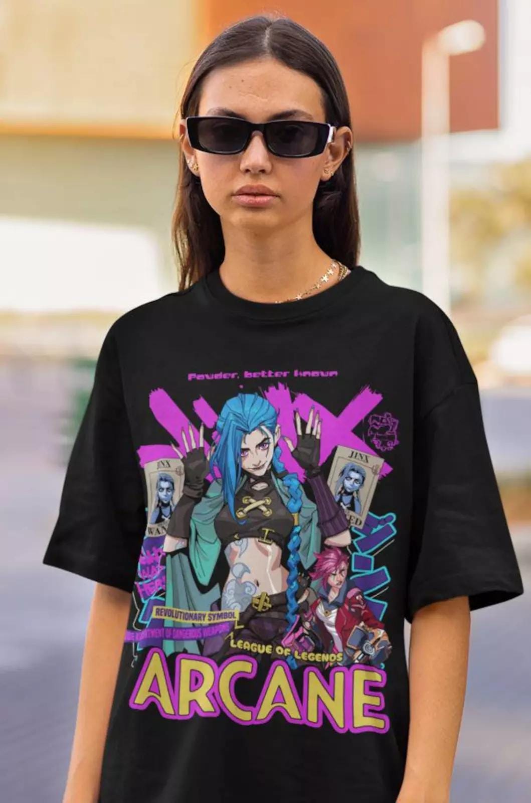 Jinx Arcane T-Shirt | Gaming Shirt | LOL Shirt | Video Game Shirt | Moba Game Shirt | Gamer Shirt | Game Lover Shirt | Gaming Legend Apparel