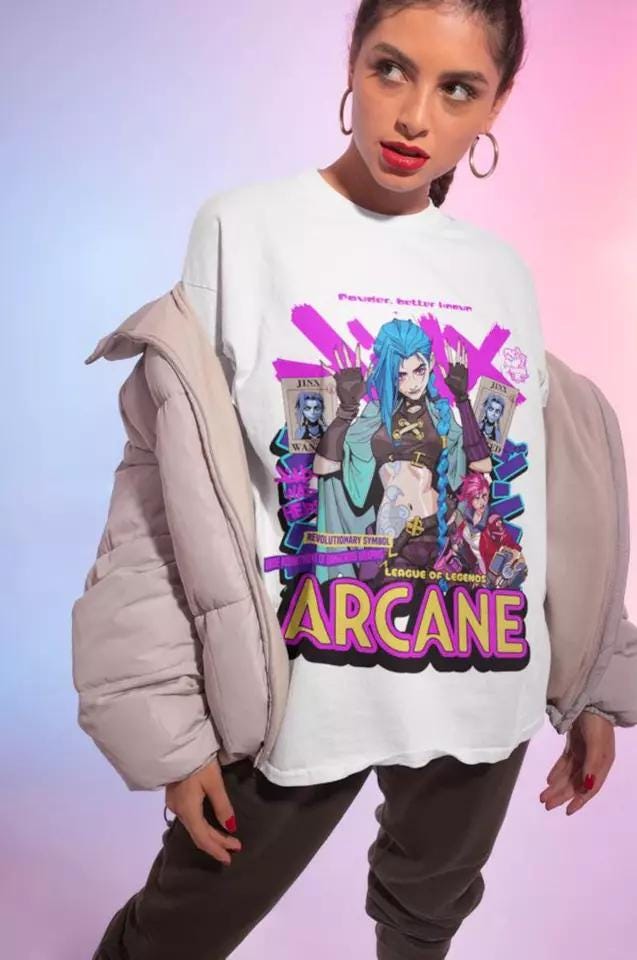 Jinx Arcane T-Shirt | Gaming Shirt | LOL Shirt | Video Game Shirt | Moba Game Shirt | Gamer Shirt | Game Lover Shirt | Gaming Legend Apparel
