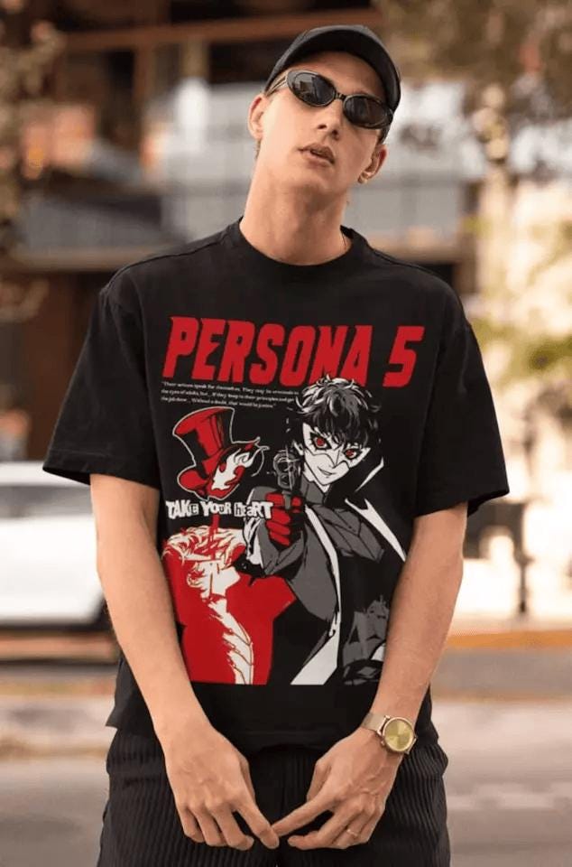 Persona 5, Goro Akechi, Shin Megami Tensei, Game Gift, Gaming Shirt, Anime T-Shirt, Manga Shirt, Gift for Gamer,Online Gamer Gift Video Game