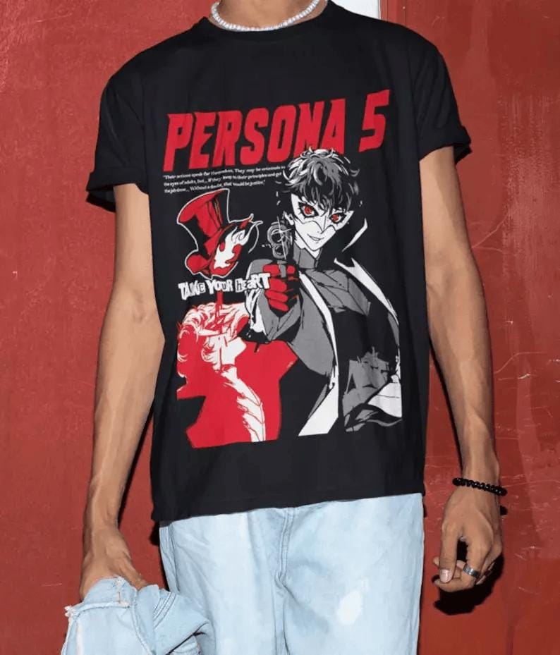Persona 5, Goro Akechi, Shin Megami Tensei, Game Gift, Gaming Shirt, Anime T-Shirt, Manga Shirt, Gift for Gamer,Online Gamer Gift Video Game