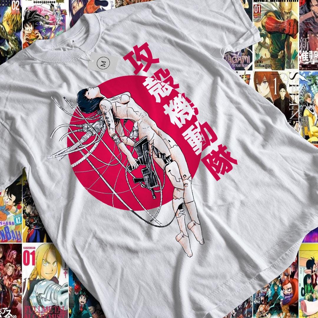 Ghost In The Shell Japanese Manga Anime Retro Gamer Cult Meme Movie Music Cool Gift Tee T Shirt, Manga Shirt, Japan