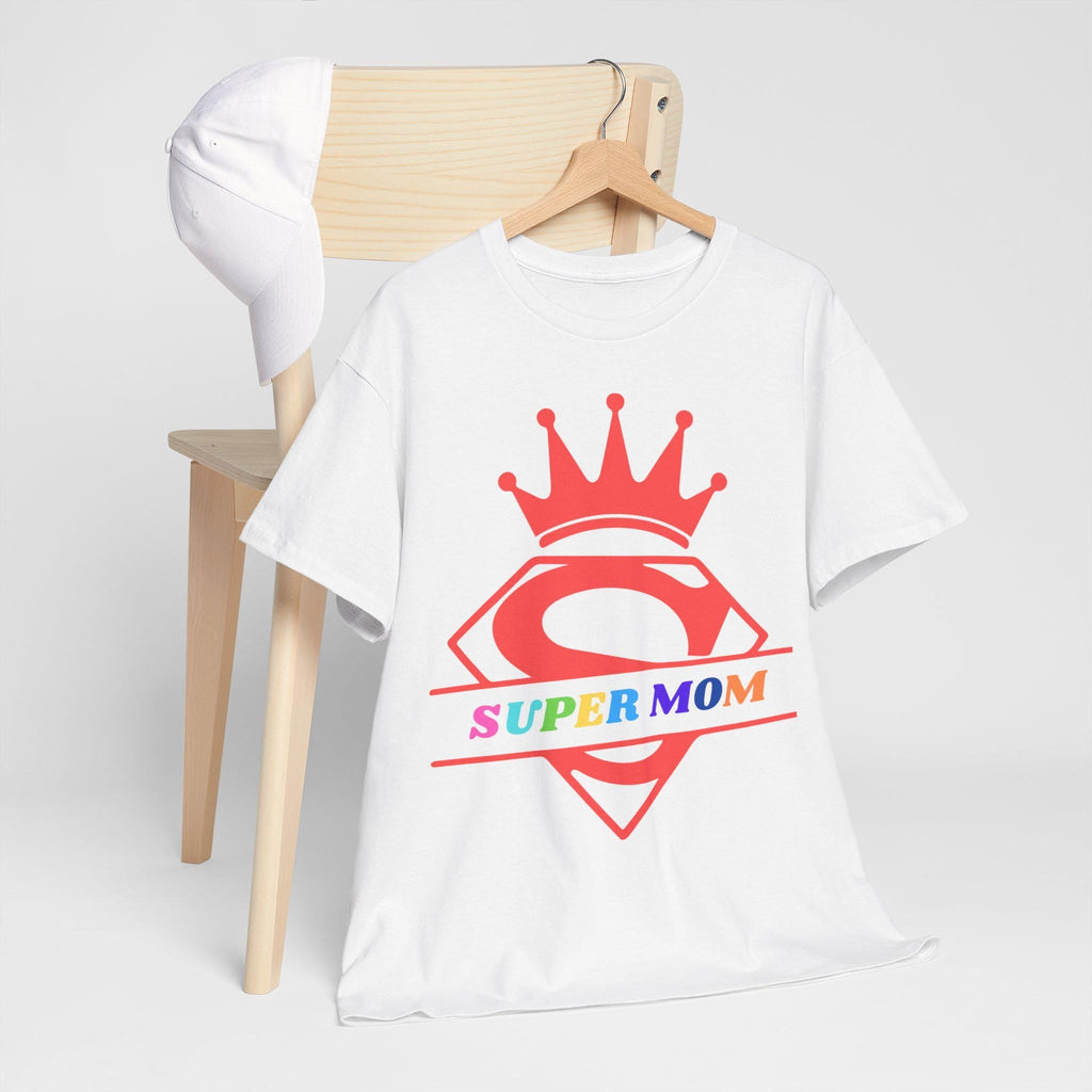 Super Mom Unisex Heavy Cotton Tee | Gift for Mother's Day, Birthday, Family Gathering, Casual Wear, Superhero Shirt