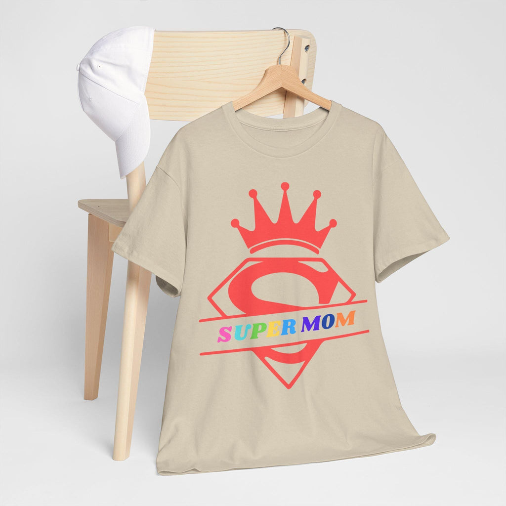 Super Mom Unisex Heavy Cotton Tee | Gift for Mother's Day, Birthday, Family Gathering, Casual Wear, Superhero Shirt