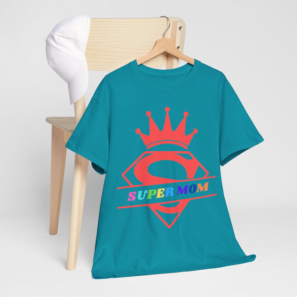Super Mom Unisex Heavy Cotton Tee | Gift for Mother's Day, Birthday, Family Gathering, Casual Wear, Superhero Shirt
