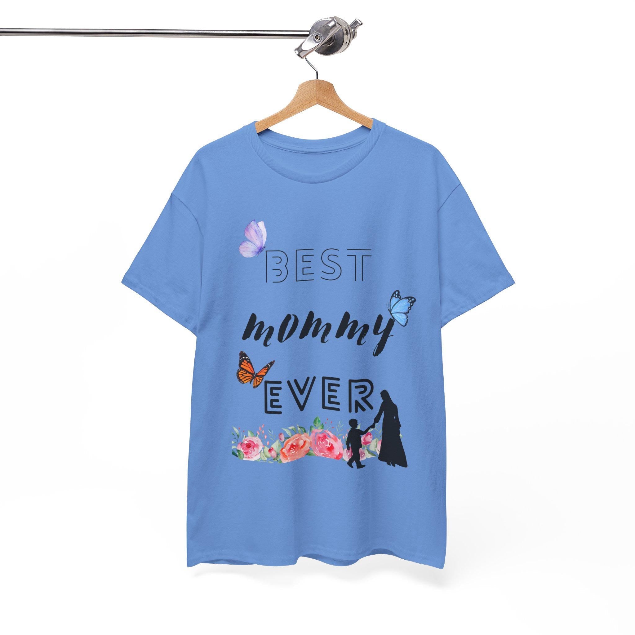 Best Mommy Ever Unisex Heavy Cotton Tee, Perfect Gift for Moms, Mother's Day Gift, Casual Wear, Butterfly Design