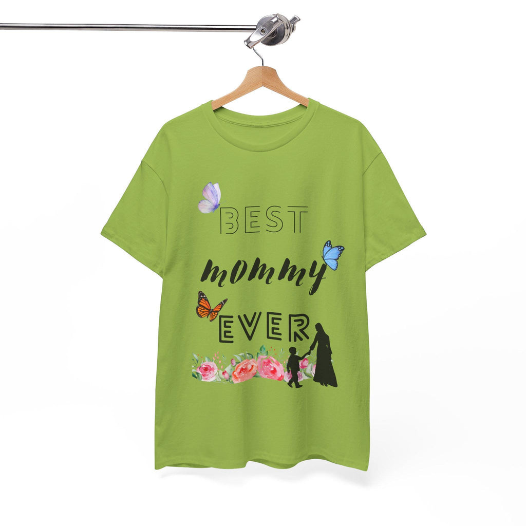 Best Mommy Ever Unisex Heavy Cotton Tee, Perfect Gift for Moms, Mother's Day Gift, Casual Wear, Butterfly Design