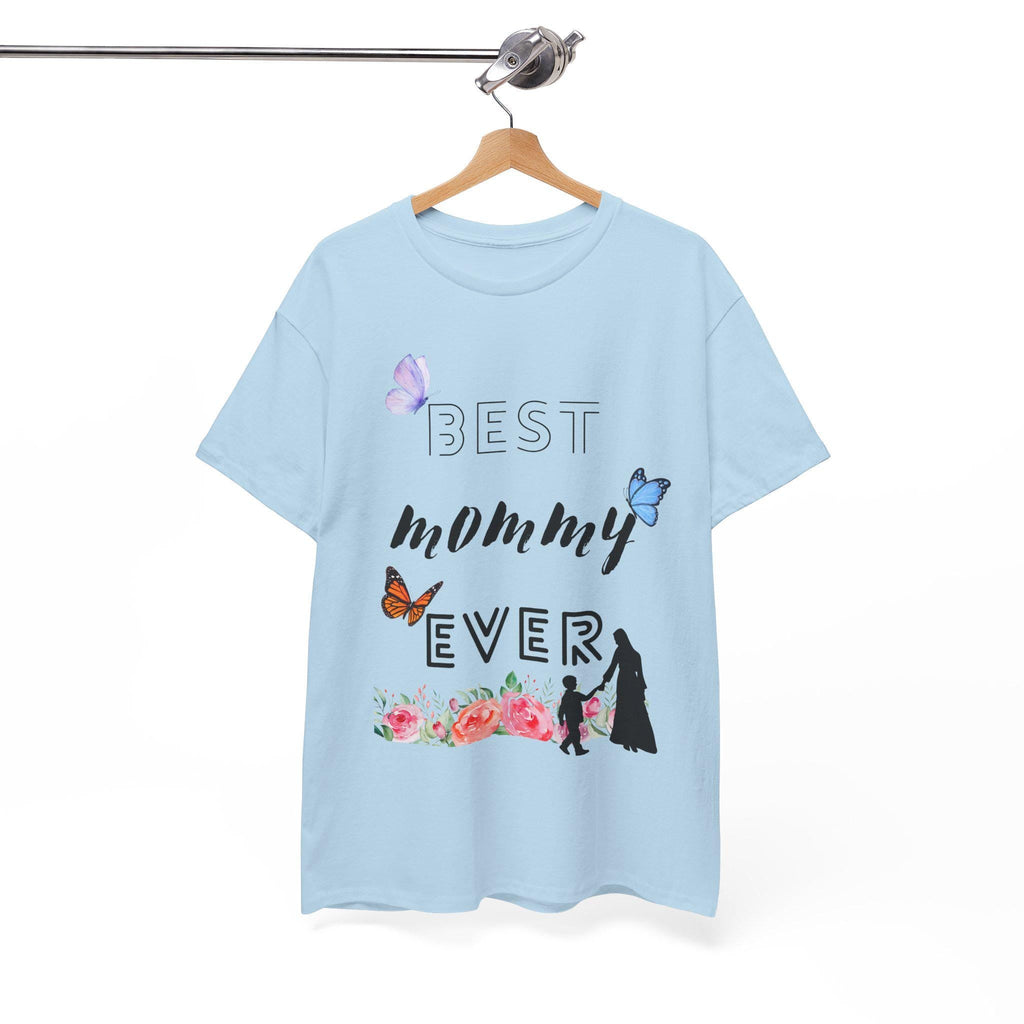 Best Mommy Ever Unisex Heavy Cotton Tee, Perfect Gift for Moms, Mother's Day Gift, Casual Wear, Butterfly Design