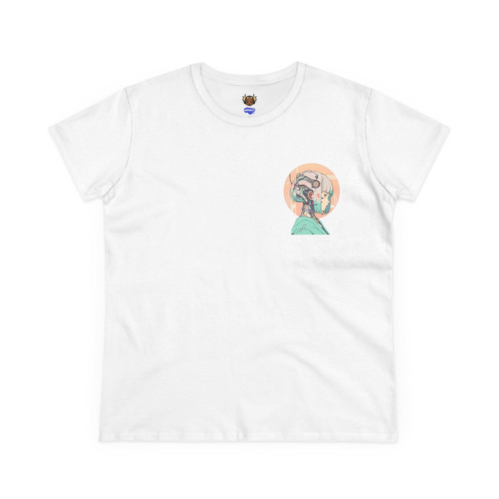 Cyberpunk Geisha Women's Midweight Cotton Tshirt, Streetwear, Anime, Casual, Japanese Girl Tshirt