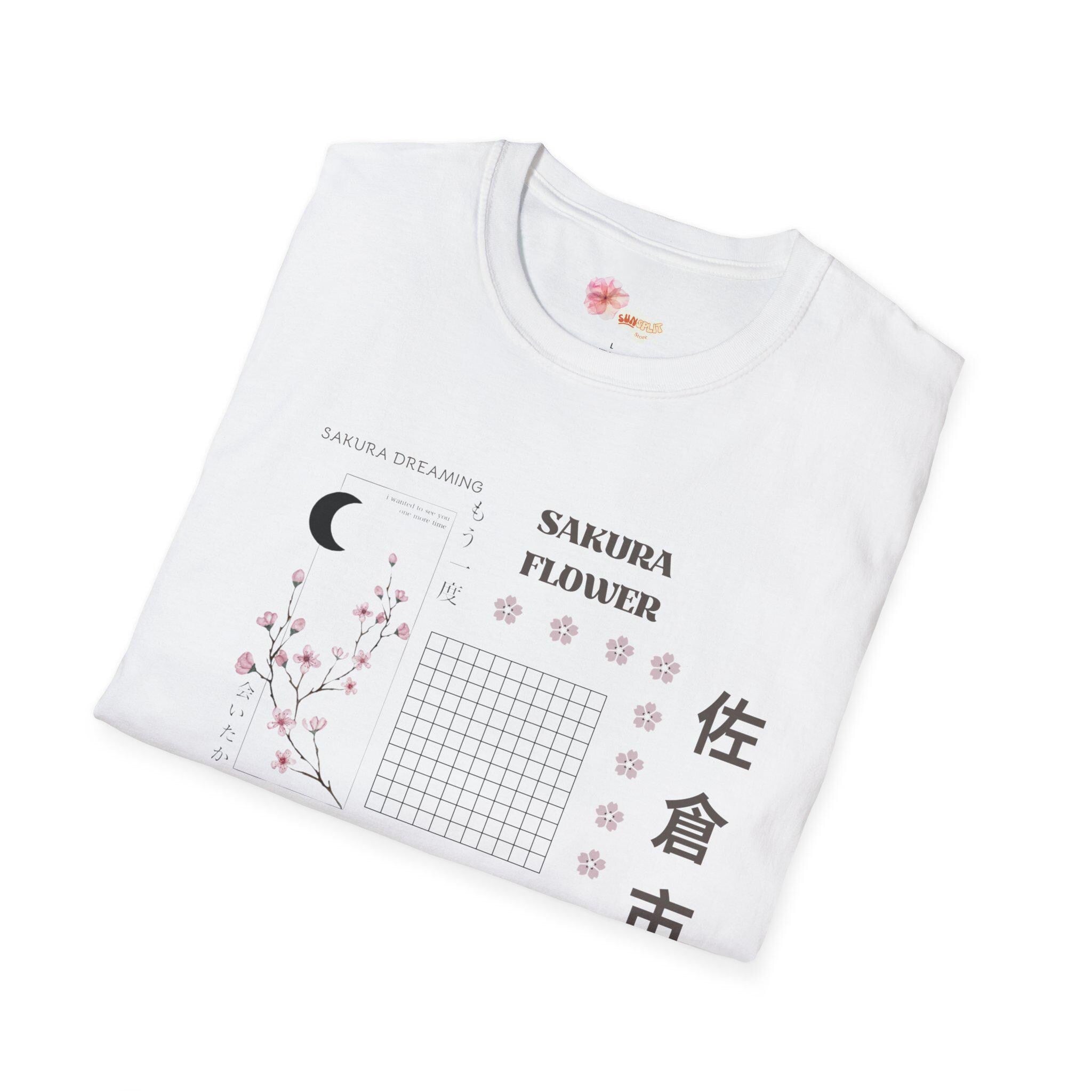 Sakura Flower Unisex T-Shirt, Softstyle Tee for Spring, Japanese Cherry Blossom Shirt, Gifts for Nature Lovers, Casual Wear