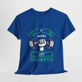 Bodybuilding Shirt - heavy cotton fabric, gym t, lift heavy pray hard, custom workout bands, Muscle Building Clothing