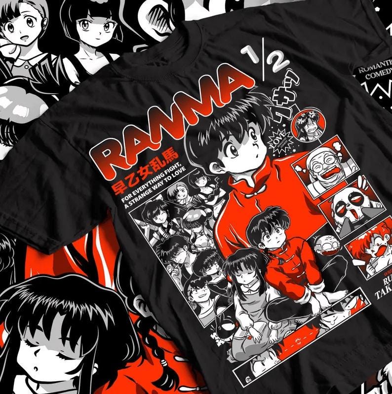Shampoo Rumiko T-shirt Takahashi Ranma 12 Girl Kawai Funny Shirt , Gift For Women and Man