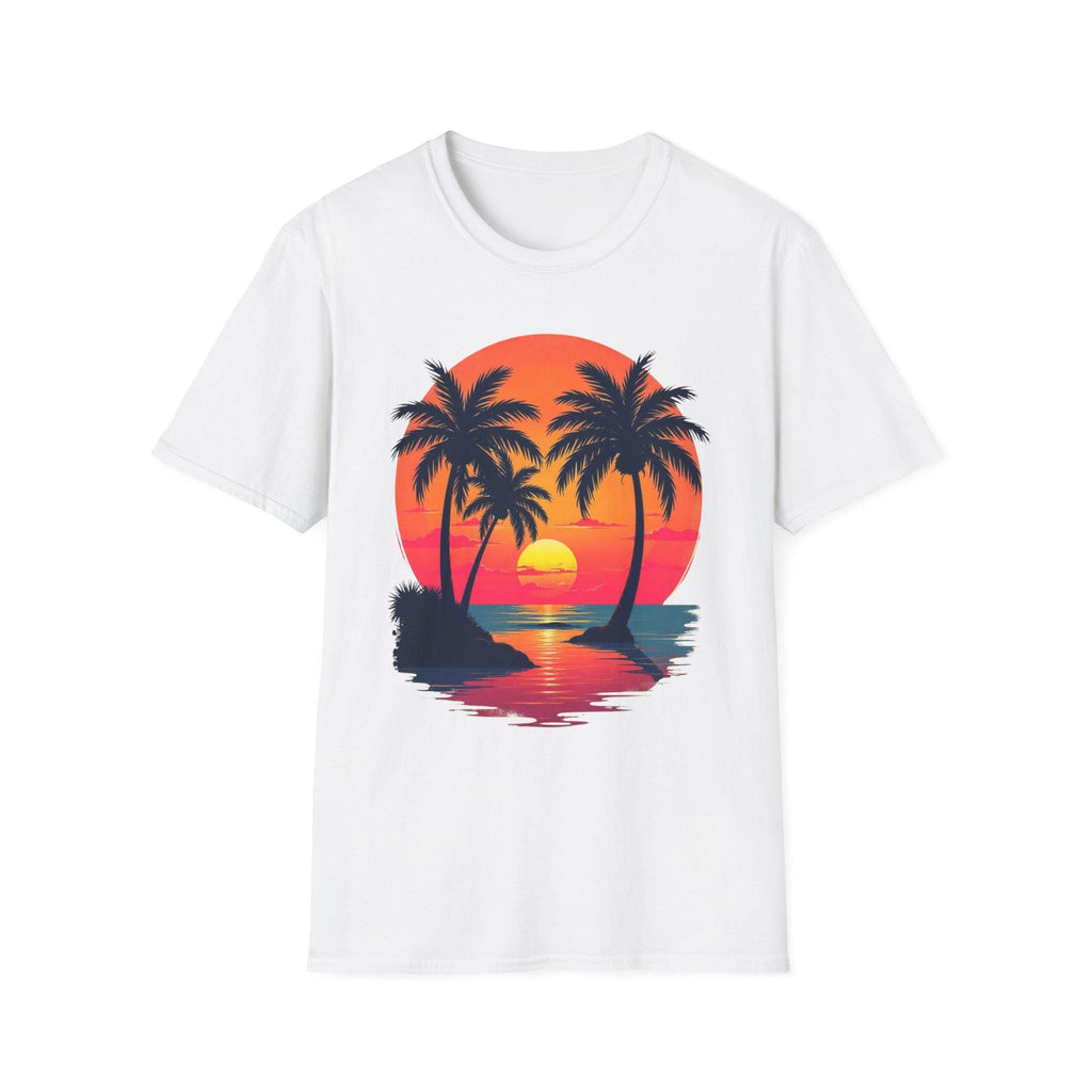 Tropical Sunset T-Shirt, Beach Lover Gift, Summery Vibes, Vacation Outfit, Unisex Tee for Travels