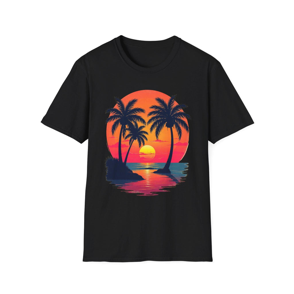 Tropical Sunset T-Shirt, Beach Lover Gift, Summery Vibes, Vacation Outfit, Unisex Tee for Travels
