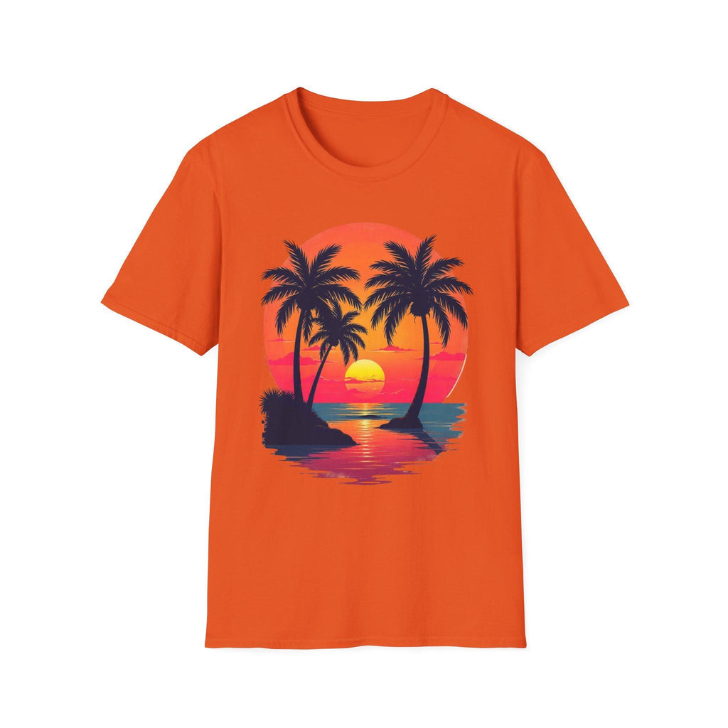 Tropical Sunset T-Shirt, Beach Lover Gift, Summery Vibes, Vacation Outfit, Unisex Tee for Travels