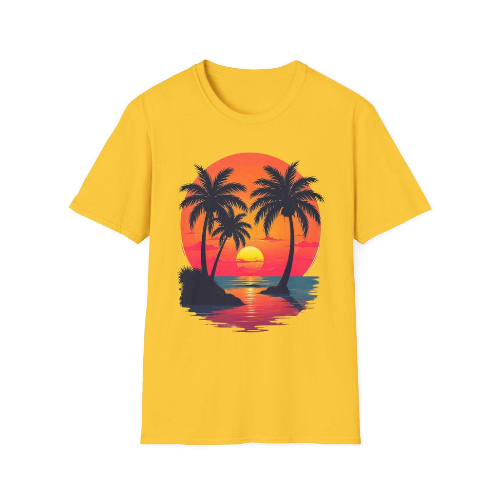 Tropical Sunset T-Shirt, Beach Lover Gift, Summery Vibes, Vacation Outfit, Unisex Tee for Travels