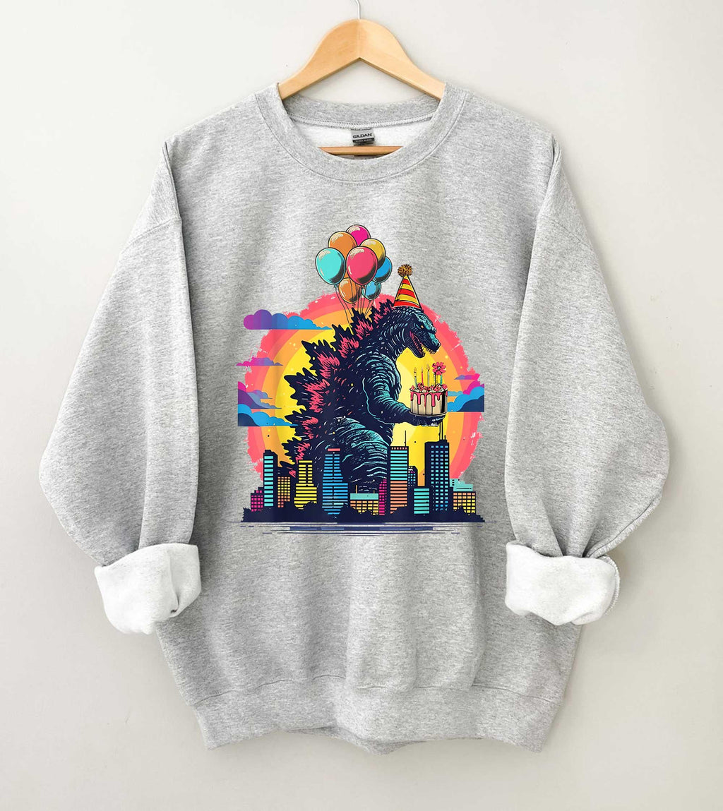 Retro Godzilla Birthday T-Shirt, Kaiju Monster Tee, Japanese Art Graphic Shirt, Funny Party Design, Gift Idea, Unisex Anniversary Shirt