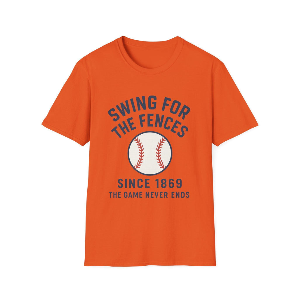 Baseball Fan T-Shirt, Swing for the Fences Tee, Sports Apparel for Game Day, Unisex Softstyle Shirt, Perfect Gift for Athletes, Sports