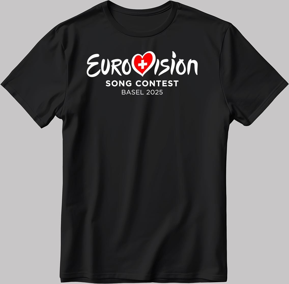 Basel 25 Eurovision Song Contest BASEL 2025 White-Black Men / Women T Shirt C063