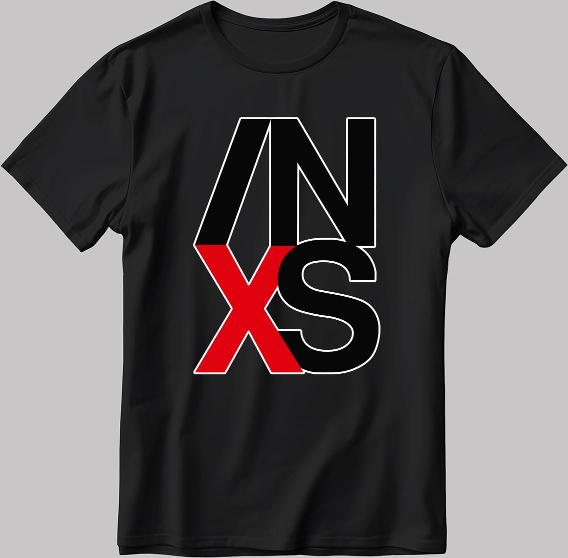 INXS Big Logo, Short Sleeve White-Black Men's / Women's T Shirt K10A