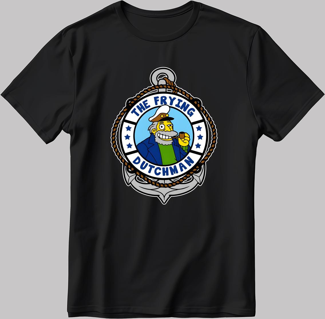 The Frying Dutchman, The Simpsons Short Sleeve White-Black Men's / Women's T Shirt P307