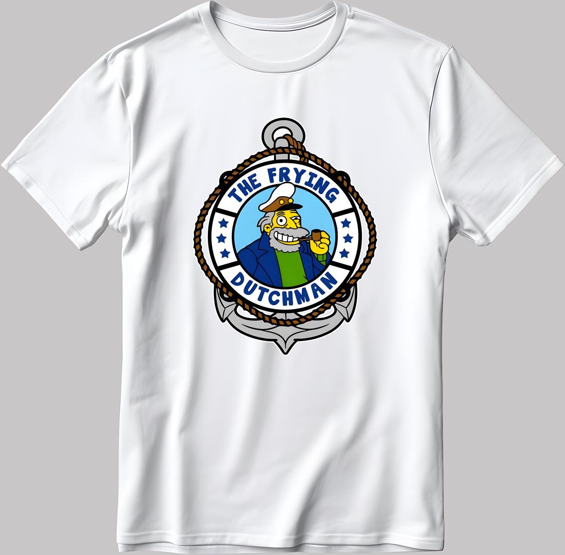 The Frying Dutchman, The Simpsons Short Sleeve White-Black Men's / Women's T Shirt P307