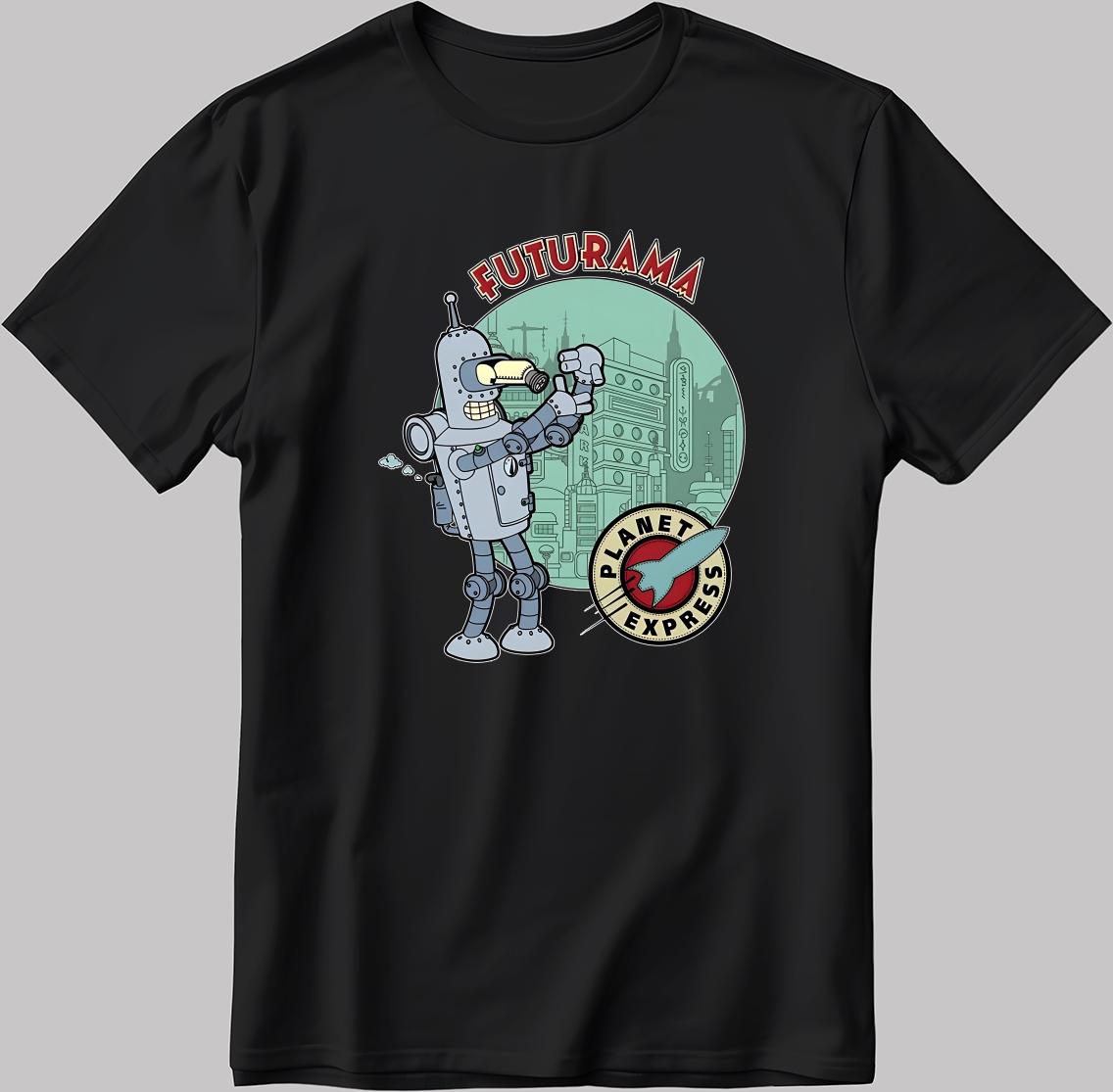 Futurama Parody, Planet express Short Sleeve White-Black Men's / Women's T Shirt P311