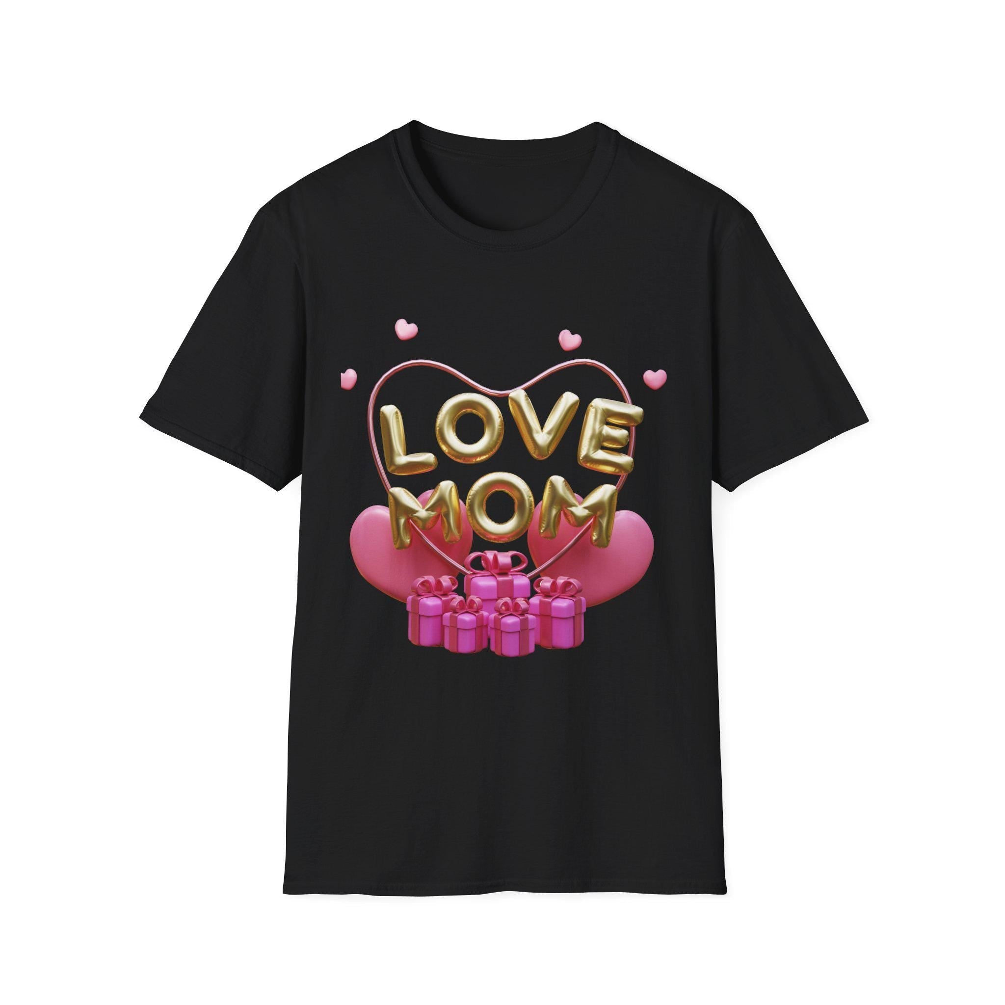 Love Mom Softstyle T-Shirt, Mother's Day Gift, Unisex Tee, Cute Gift for Mom, Family Reunion Apparel, Birthday Shirt,Mother's Day tshirt