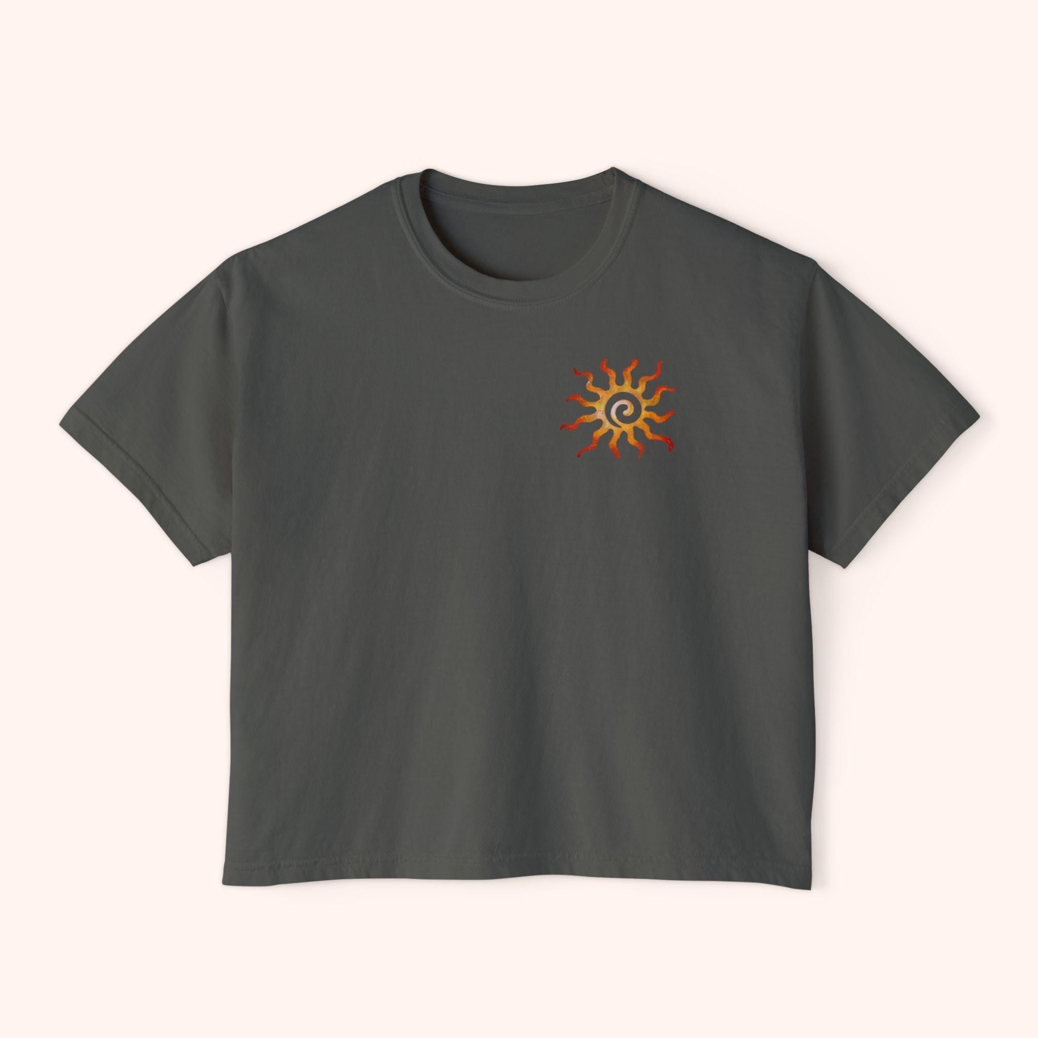 Boho Floral Women's Boxy Tee, Casual Summer Top, Beach Wear, Gift for Her, Trendy T-Shirt, Nature Inspired Clothing